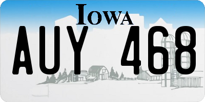 IA license plate AUY468