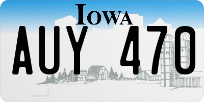 IA license plate AUY470