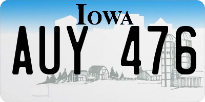 IA license plate AUY476