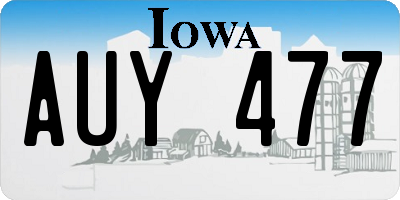 IA license plate AUY477