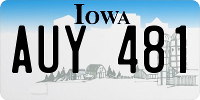 IA license plate AUY481