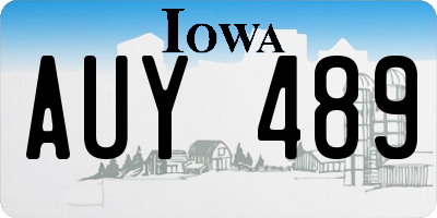 IA license plate AUY489