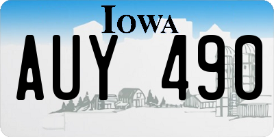 IA license plate AUY490