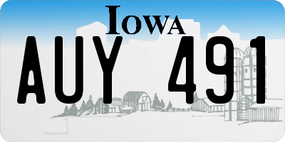 IA license plate AUY491