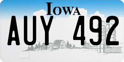 IA license plate AUY492