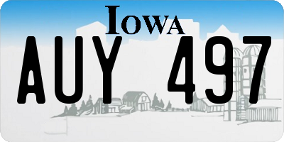 IA license plate AUY497