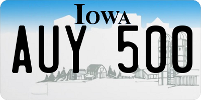 IA license plate AUY500