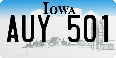 IA license plate AUY501