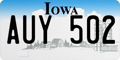 IA license plate AUY502
