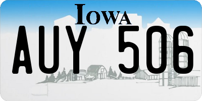 IA license plate AUY506