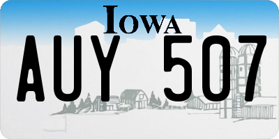 IA license plate AUY507