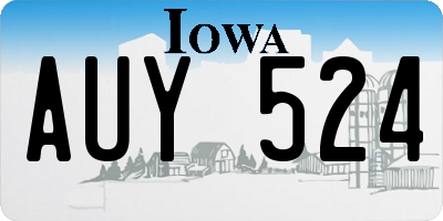 IA license plate AUY524