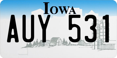 IA license plate AUY531