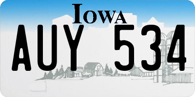 IA license plate AUY534