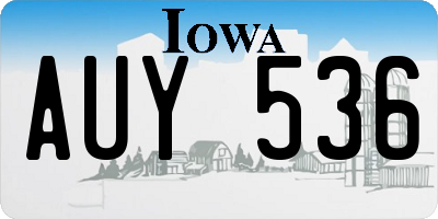 IA license plate AUY536