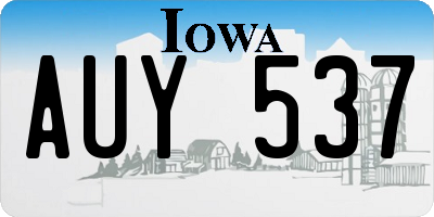 IA license plate AUY537