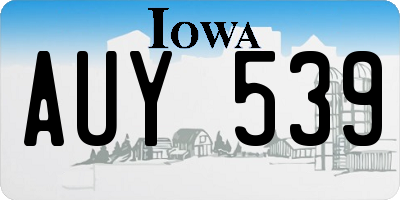 IA license plate AUY539