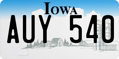 IA license plate AUY540