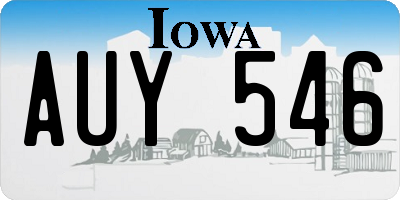 IA license plate AUY546