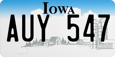 IA license plate AUY547