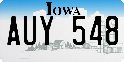 IA license plate AUY548