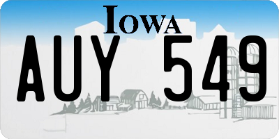 IA license plate AUY549