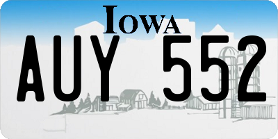IA license plate AUY552