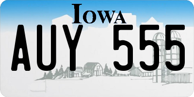 IA license plate AUY555