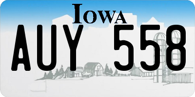 IA license plate AUY558