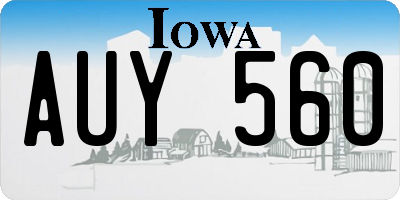 IA license plate AUY560