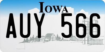 IA license plate AUY566