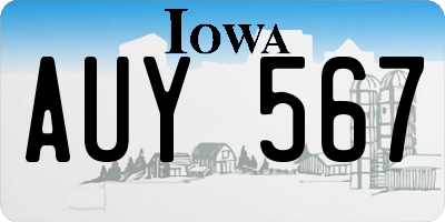 IA license plate AUY567
