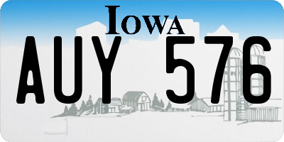 IA license plate AUY576