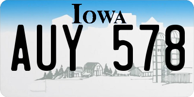 IA license plate AUY578