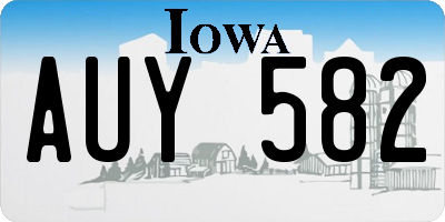 IA license plate AUY582