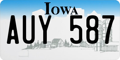IA license plate AUY587