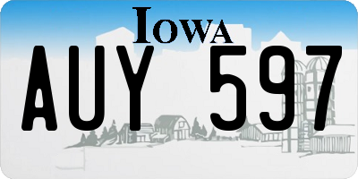 IA license plate AUY597