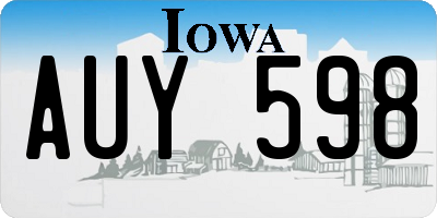 IA license plate AUY598