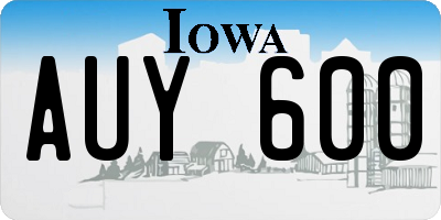 IA license plate AUY600