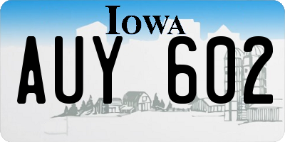 IA license plate AUY602