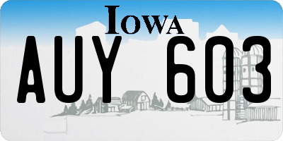 IA license plate AUY603