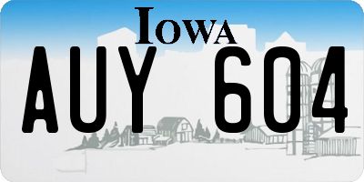 IA license plate AUY604