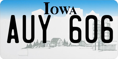 IA license plate AUY606