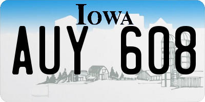 IA license plate AUY608