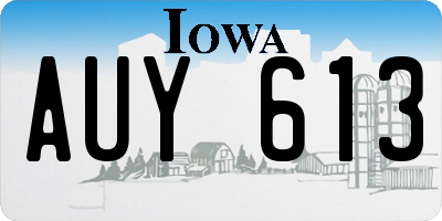 IA license plate AUY613