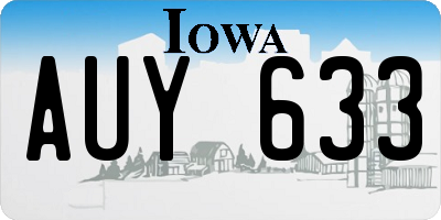 IA license plate AUY633