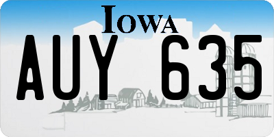 IA license plate AUY635