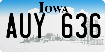IA license plate AUY636
