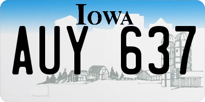 IA license plate AUY637