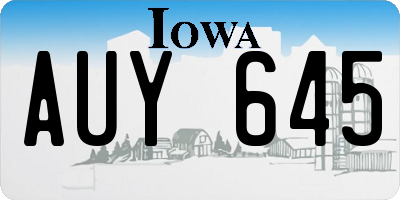 IA license plate AUY645